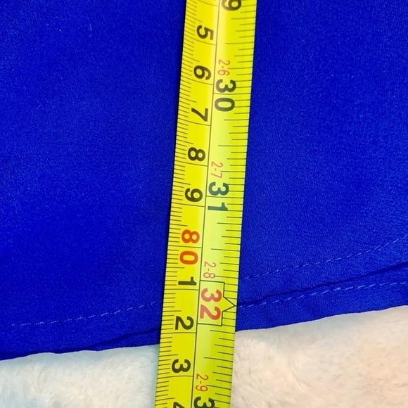 Everly Tunic Dress Small Royal Blue Mini Lined 3/4 Length Sleeves FoldUp Buttons - Picture 16 of 16